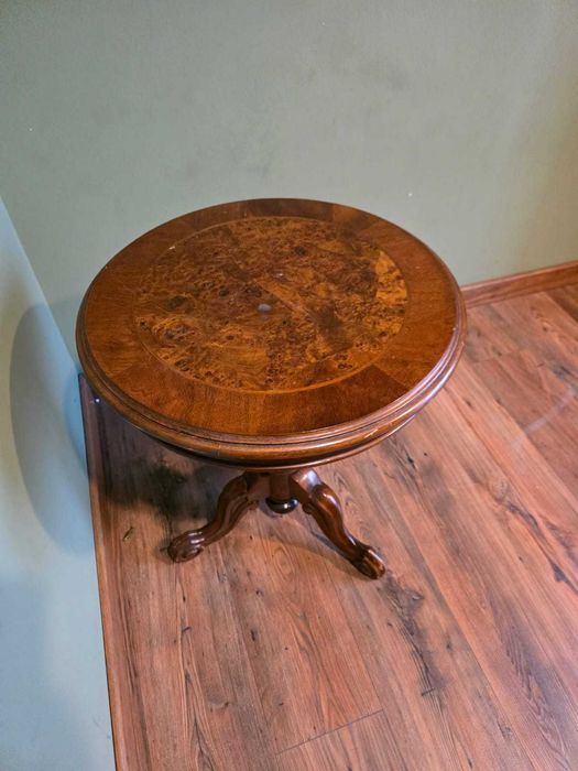 Okrągły stolik fornirowany, intarsja #16 Stylowy Węgrów