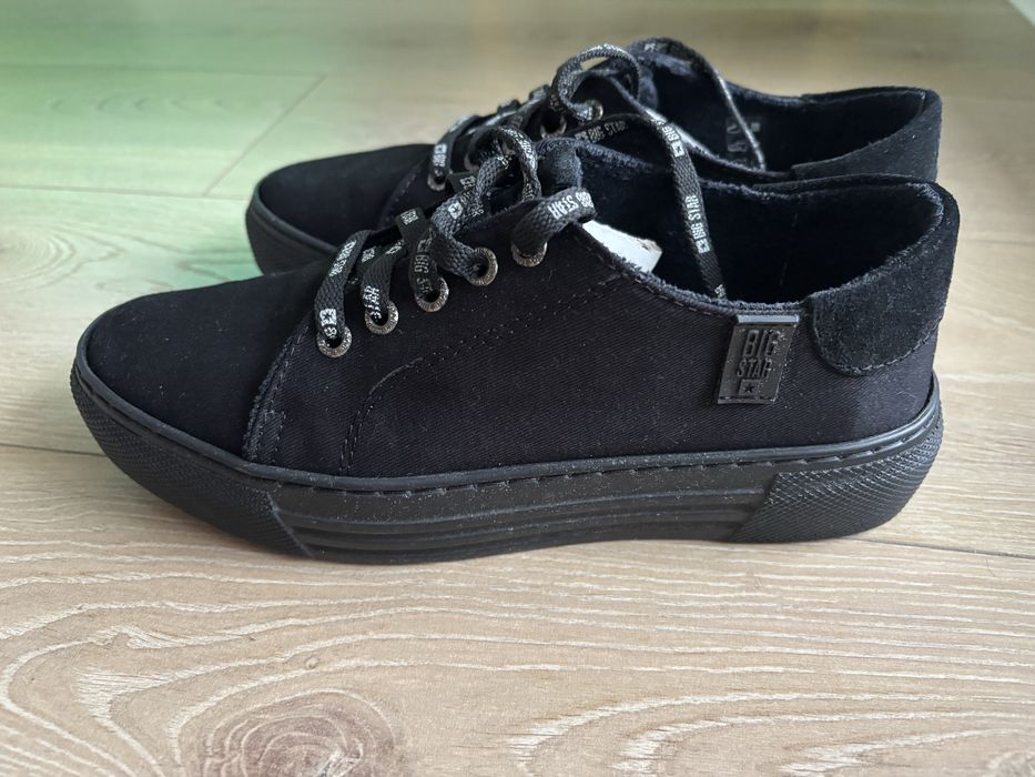 BIG STAR czarne trampki na platformie
