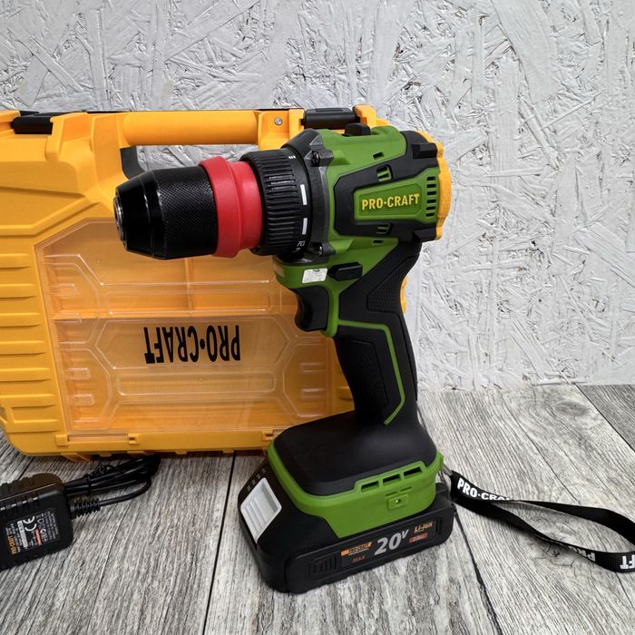 Шуруповерт Procraft PA20Li DFR 20V 2Аг 50Нм Безщітковий Кейс