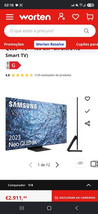 Tv Samsung 75 polegadas para reparação