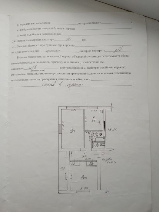 Продам квартиру 2к