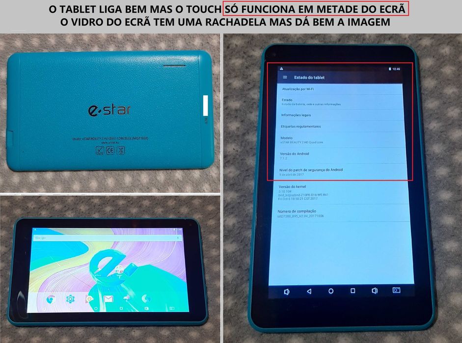 monitor TFT + tablet Android (para reparação)