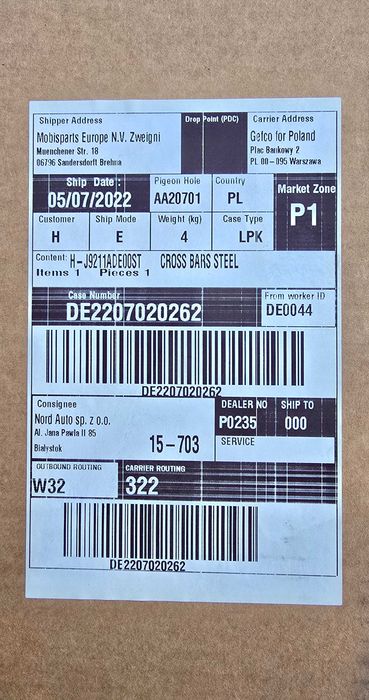 Belki dachowe Hyundai KONA Oryginał