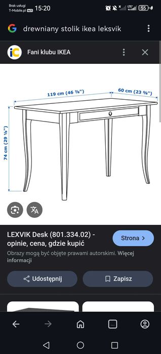 stolik/biurko ikea levisk