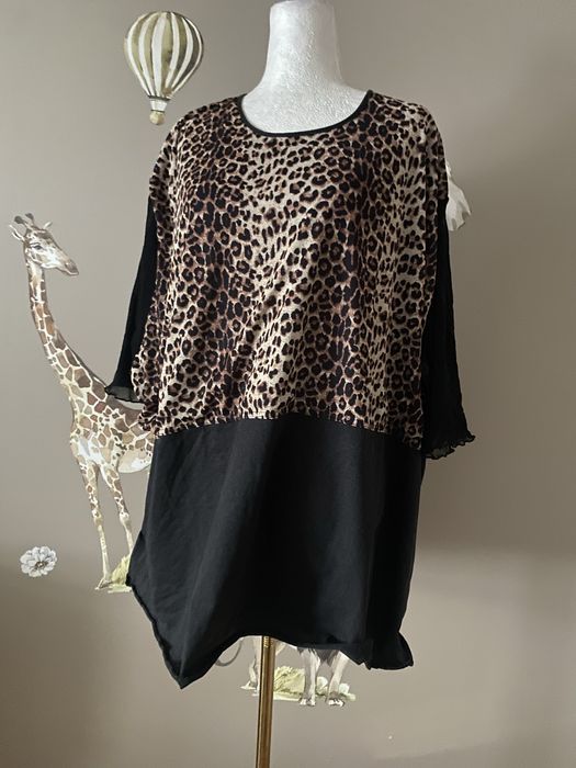 Bluzka czarna oversize plus size luźny fason 44 xxl