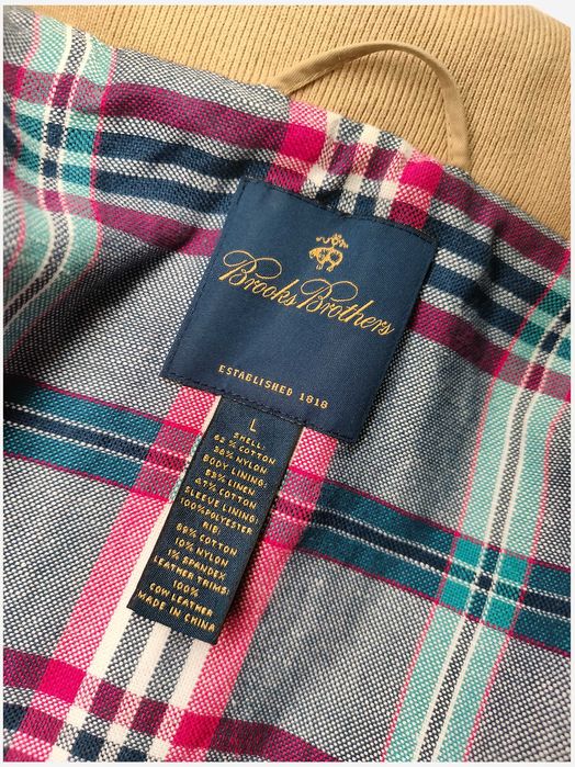 Brooks Brothers _ Cow Leather Trim_ Hidden Hood _ Harrington Cotton Jacket