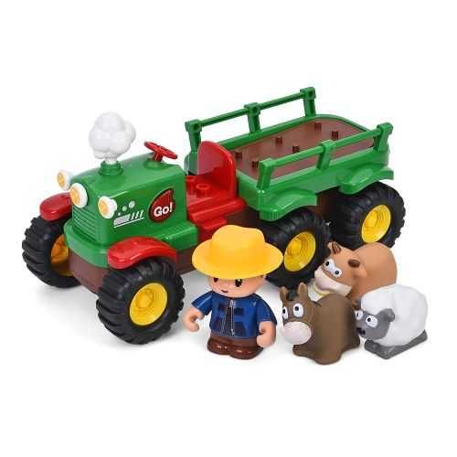 Трактор с прицепом музыка Limo Toy М 6303 Гозвірятка зеленый животными