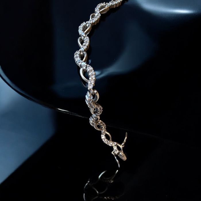 Apart. Srebrna bransoletka z cyrkoniami 925 próba.