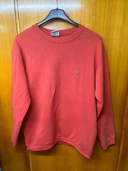 Bluza Crewneck Fruit of the loom Basic męska S pomarańczowa boxy y2k