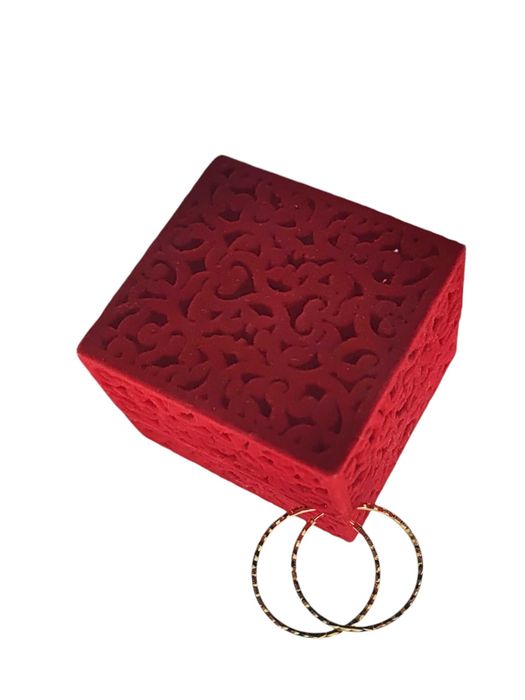 złote kolczyki  ŻŁOBIONE KOŁA 585 1,18G