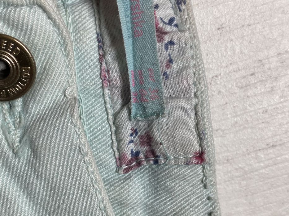 Miętowe spodenki bershka bawełna