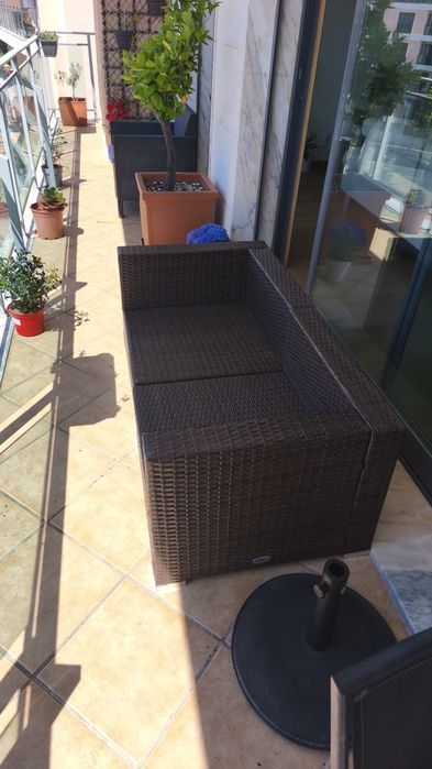 Sofá ratan para jardim/varanda
