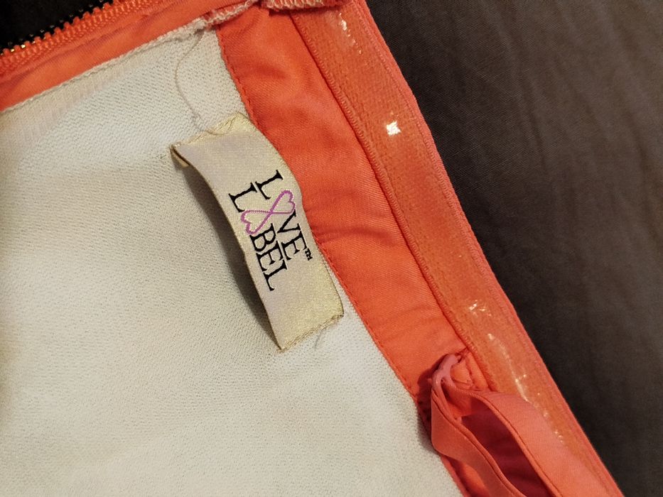 Biała w paski i cekiny sukienka na ramiączka Love Label XL 42