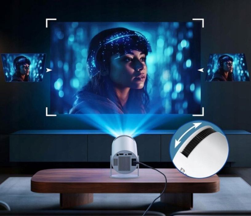 PROJEKTOR RZUTNIK Android TV WIiFi Uhd 4K Przenośny Smart Głośnik