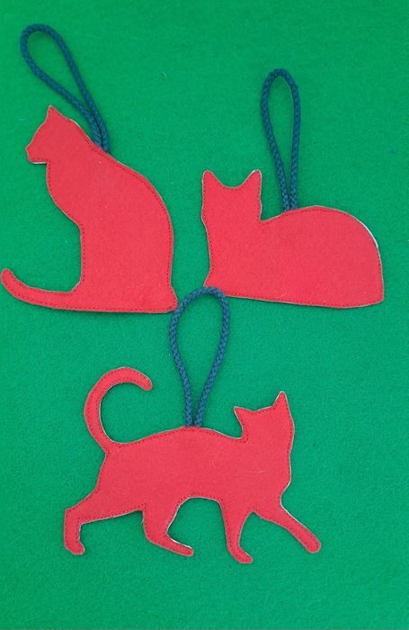 3 decorações de Natal, motivo gatos