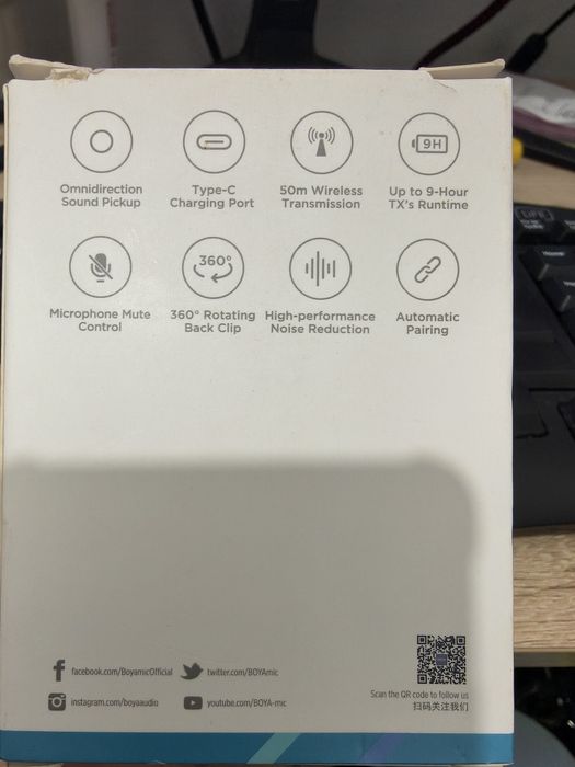 Microfone sem fio BOYA BY-V20