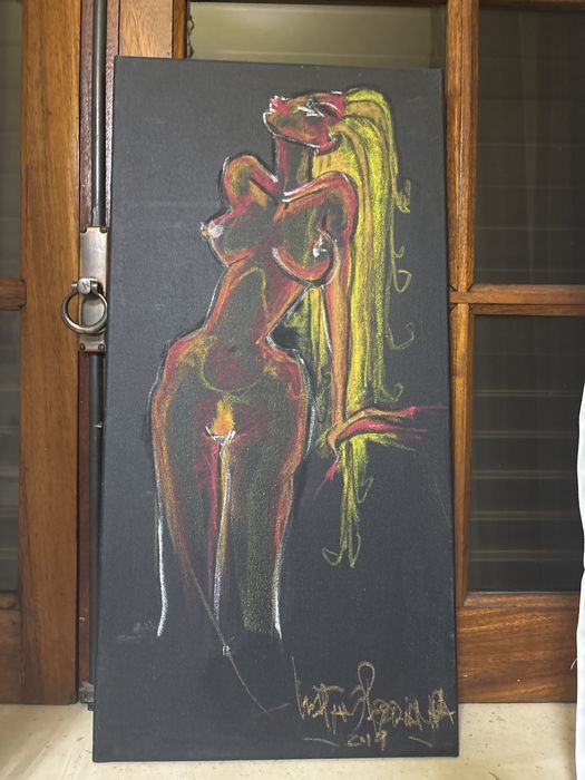 Pastel de óleo em canvas