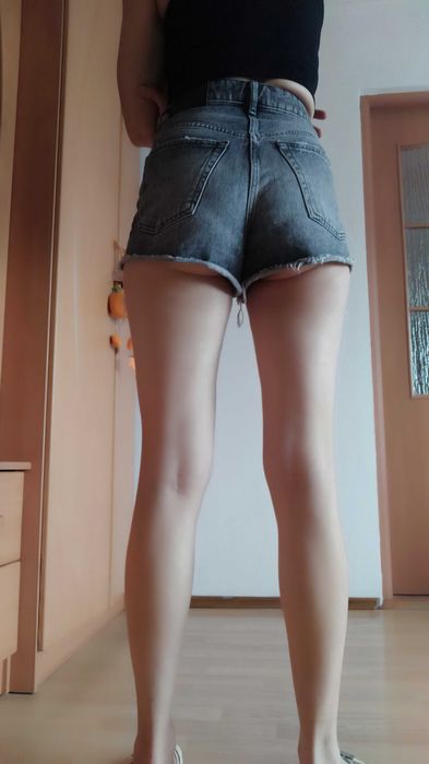 Spodenki szorty dżinsowe 34 Zara czarne szare