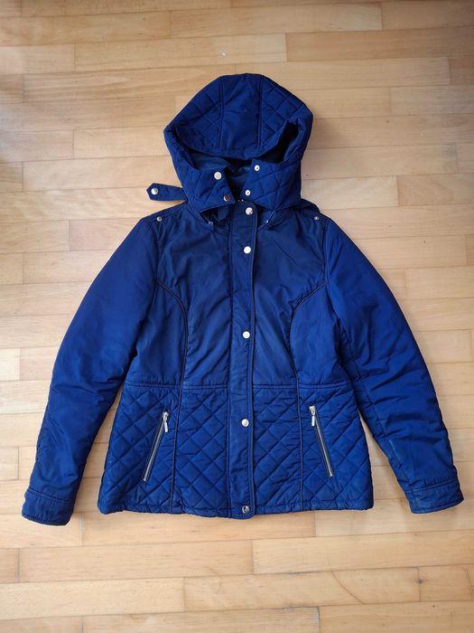 Granatowa damska kurtka parka