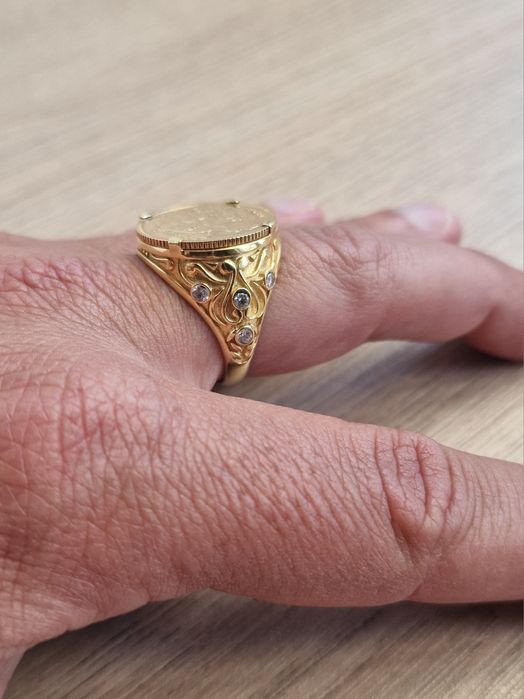 Anel Meia Libra Ouro 19k + 22k + Fatura