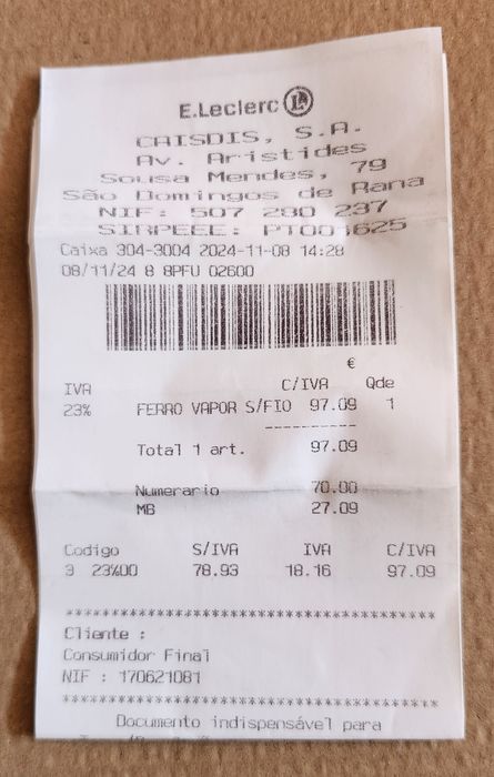 Ferro de engomar cordless