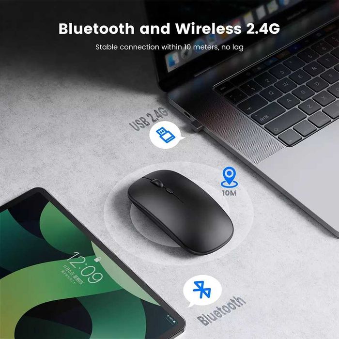 НОВАЯ Беспроводная мышка WMGW с подключение по Bluetooth 2.4 ГГц