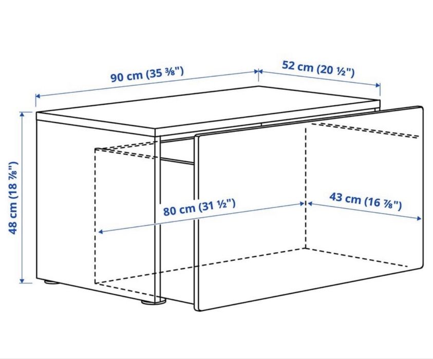 Bau ikea com almofada e puxadores