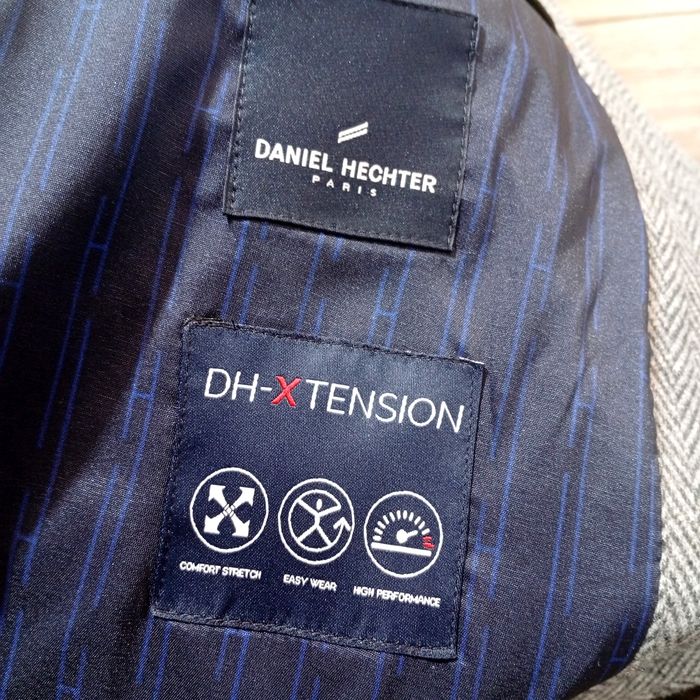 DANIEL HECHTER DH-XTENSION Męska Marynarka Szara Wzór Herringbone 60%
