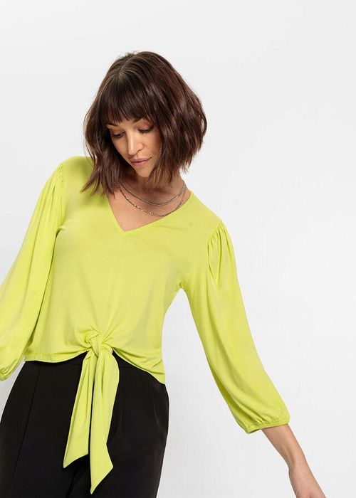 B.P.C bluzka limonkowa z wiązaniem 44/46.