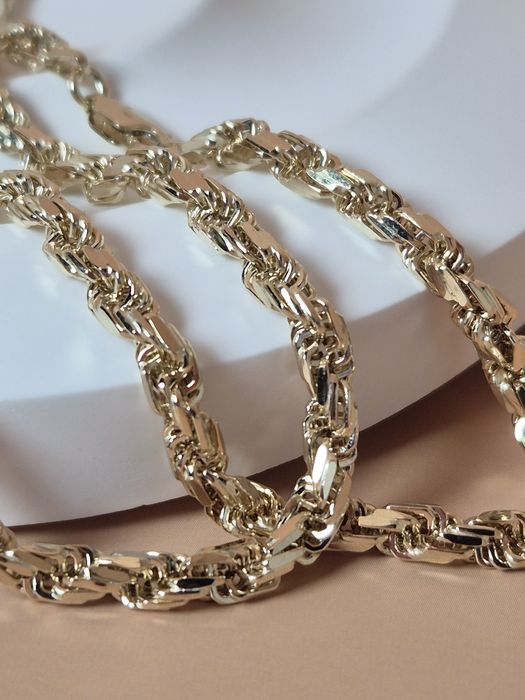 Złoty łańcuszek męski kordel diamentowany 60 cm p. 585