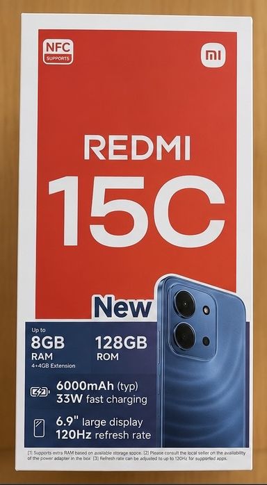 Xiaomi Redmi 15C 128GB Azul Ocean Wave – Novo Selado