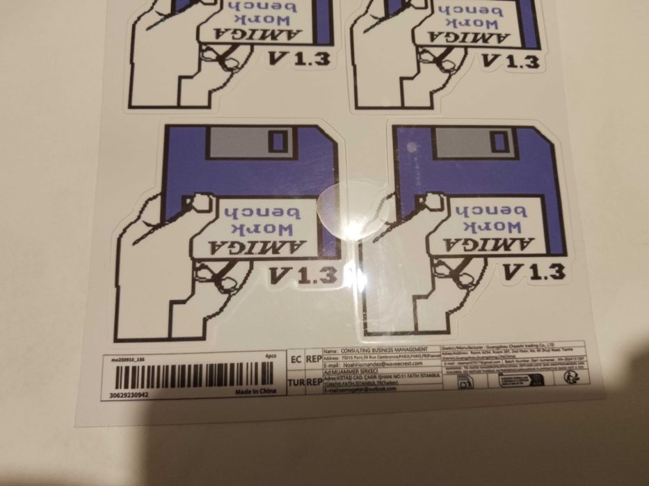 zestaw 4 nowe naklejki amiga dyskietka retro