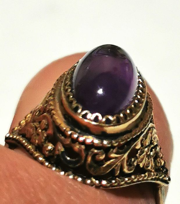 Перстень серебро СССР, Аметист