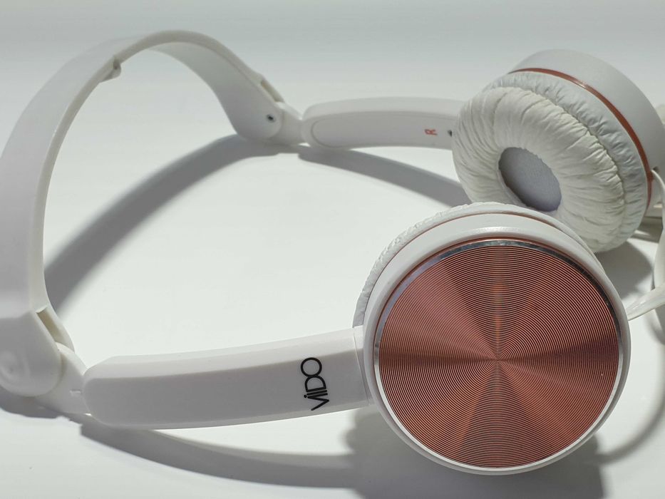 навушники Viido white mini headphones 3.5 mm jack plug foldable