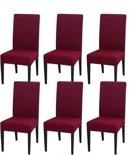 Elastyczny uniwersalny pokrowiec na krzesło do domu,jadalni 6SZT BORDO