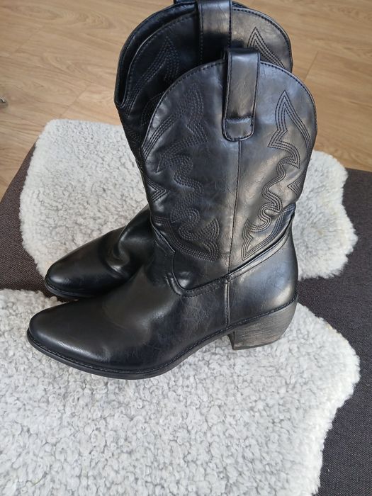 Buty /czarne  kowbojki