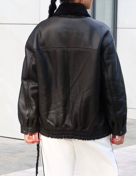 Натуральна дублянка з хутра кьорлі