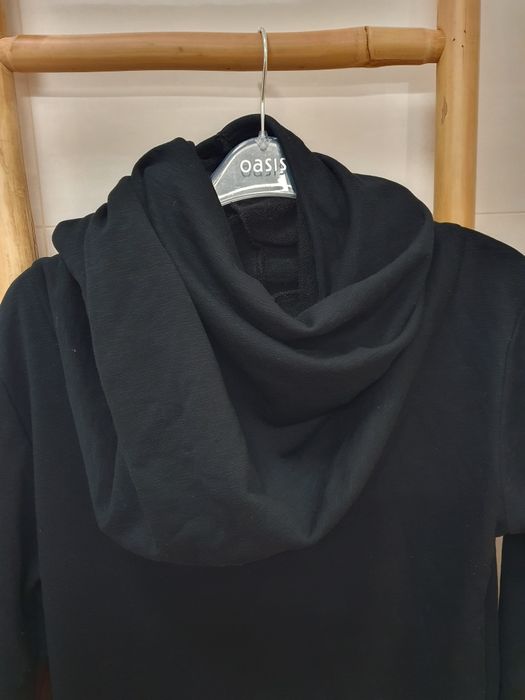 Унісекс худі/реглан подовжений з широким коміром, розмір s(44),чорний