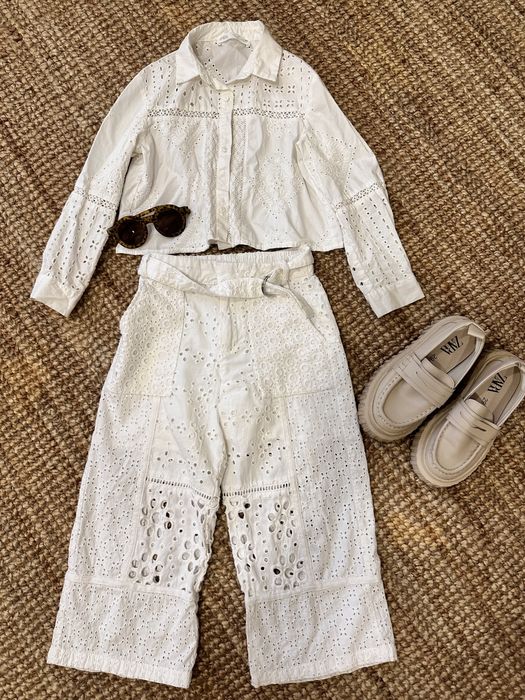 Костюм белый для девочки Zara рубашка кофта zara