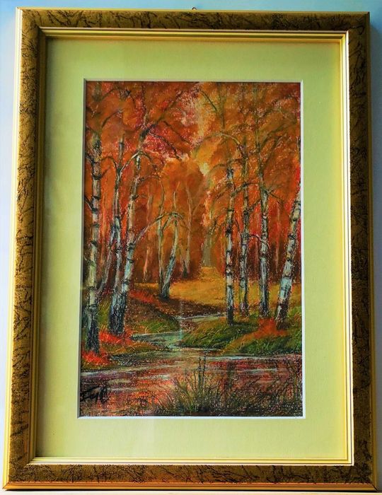 Obraz leśny strumyk