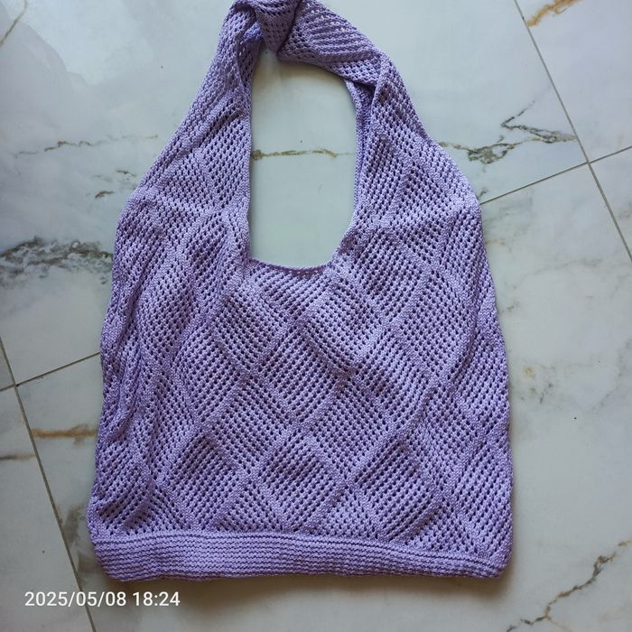 Nowa w stylu Boho torba kolor liliowy szydelkowA