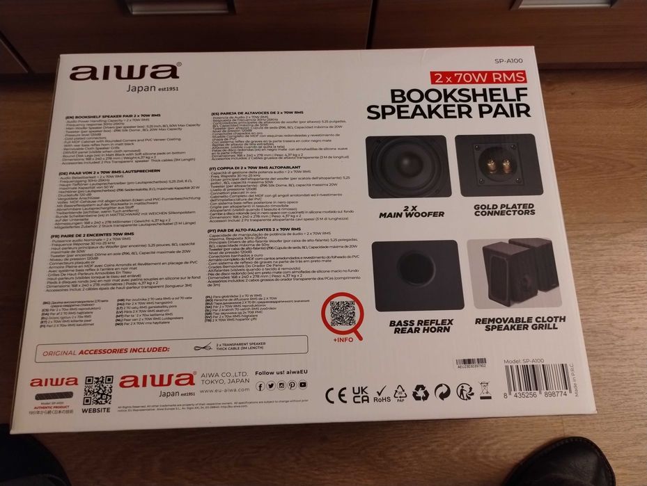 Kolumny AIWA SP-A100 nowe w kartonie + kable