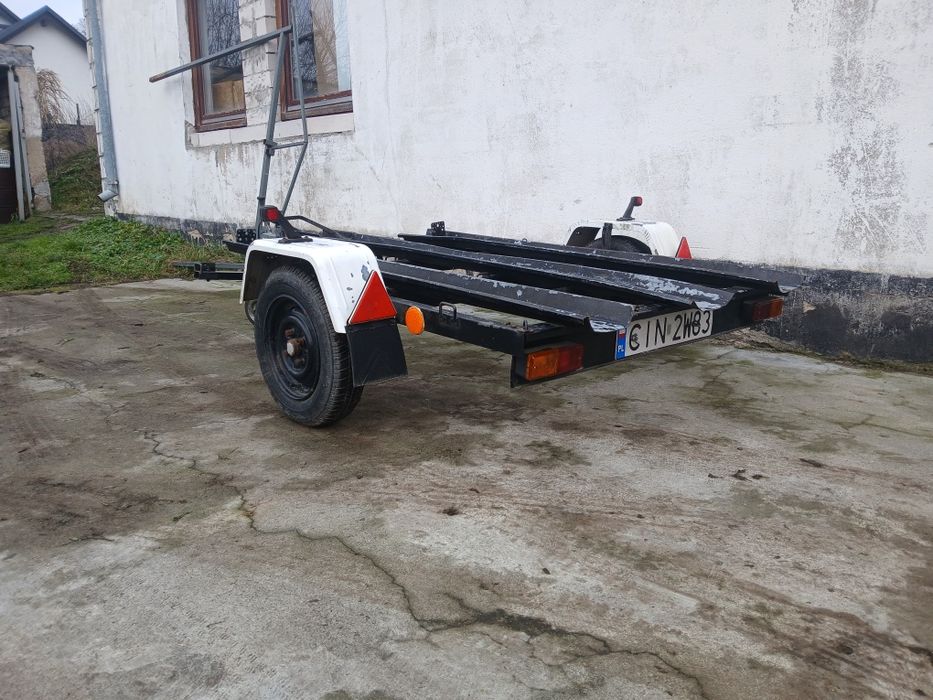 Przyczepa motocyklowa gotowa do uzytku zarejestrowana kat. B  dostawa