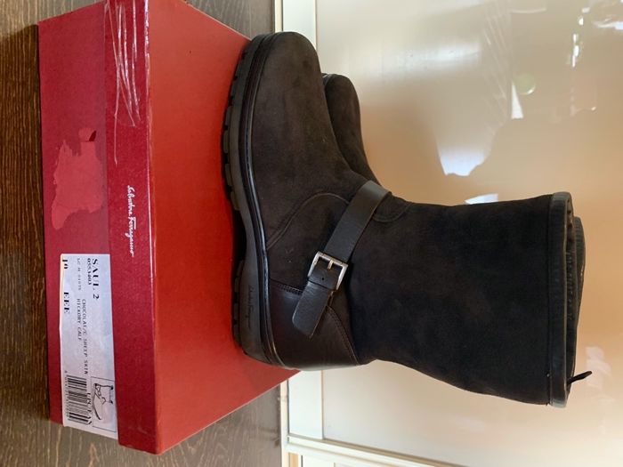 -65% Сапоги зимние Salvatore Ferragamo, замша/нубук/мех, р.44, новые