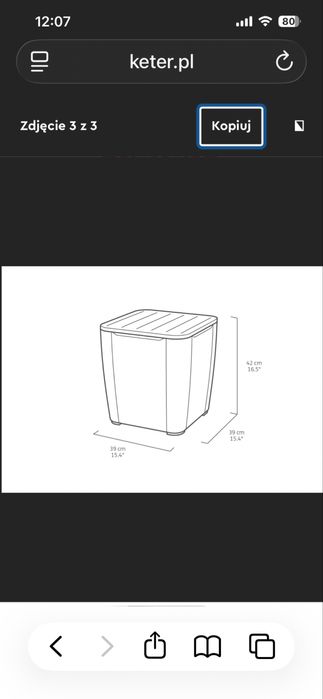 Stolik ogrodowy balkonowy ze schowkiem