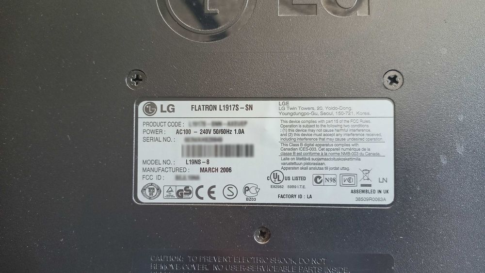 Monitor LG Flatron L1917S
