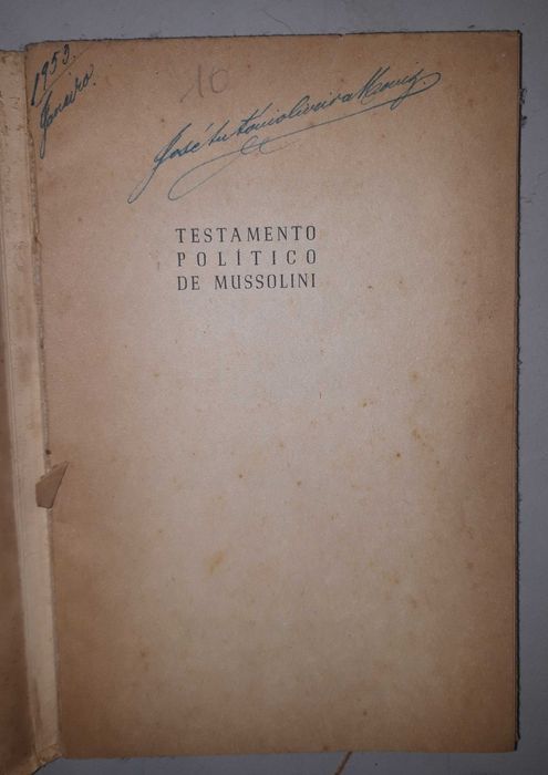 Livro - Testamento Político de Mussolini