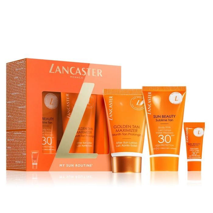 Lancaster My Sun Routine zestaw balsam do ciała SPF30 50ml + balsam po opalaniu 50ml + krem do twarzy SPF30 3ml