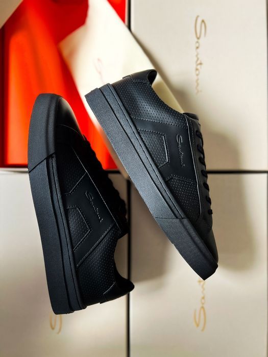 Кросівки Santoni чорні чоловічі кросівки сантоні чорні чоловічі