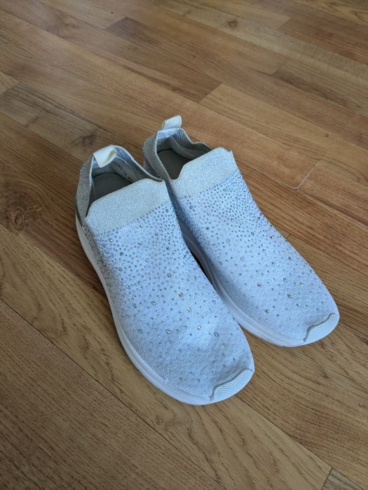 Białe buty adidasy sportowe z cekinami wesele ślub 42 ccc